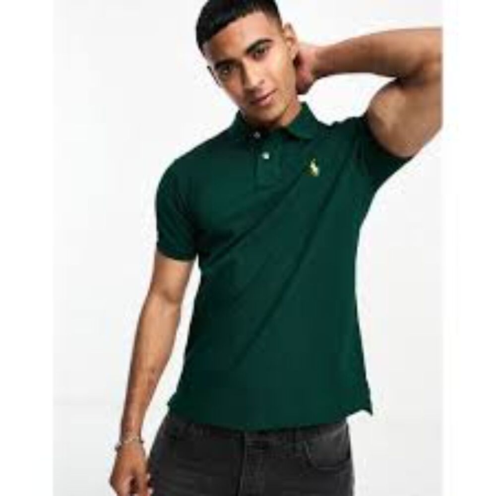 Iconic Ralph Lauren Polo - Vibrant Green, Embroidered Pony - Men's M - Stylish!